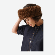 HELEN MOORE FAUX FUR HUFF HEADBAND - BURGUNDY FAUX SHEEPSKIN