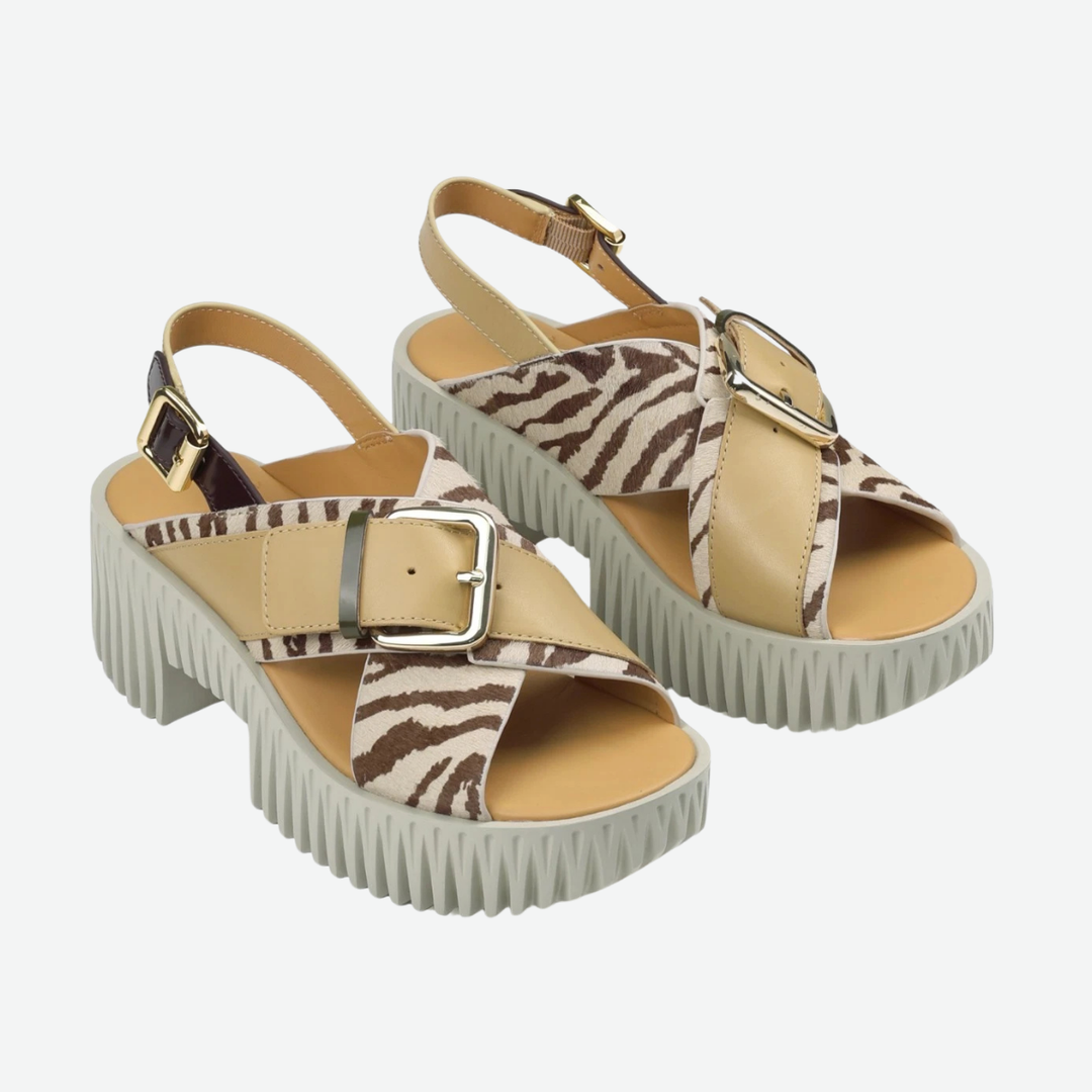 4CCCCEES PLIA JUNO ZEBRA PRINT SANDAL – VoniBlu
