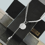 AUDREY SHORT DOT PEARL MIX NECKLACE SILVER