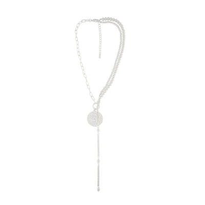 AUDREY SHORT DOT PEARL MIX NECKLACE SILVER