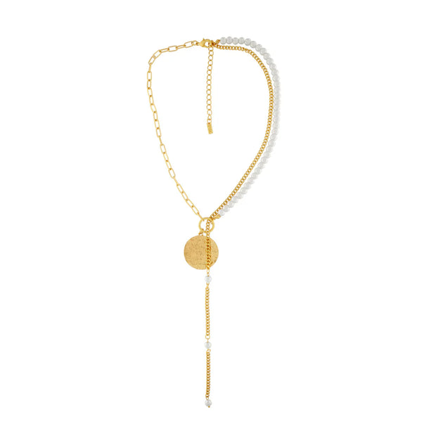 AUDREY SHORT DOT PEARL MIX NECKLACE GOLD