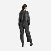 ELSEWHERE  ROUND SHAPED TROUSERS TOPSTITCHED-BLACK 21855