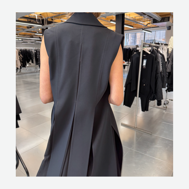 BIZE LONGLINE SLEEVELESS WAISTCOAT BC5068/BLK