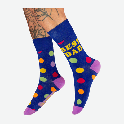 POWDER MENS SOCKS BEST DAD POLKA SOCKS NAVY