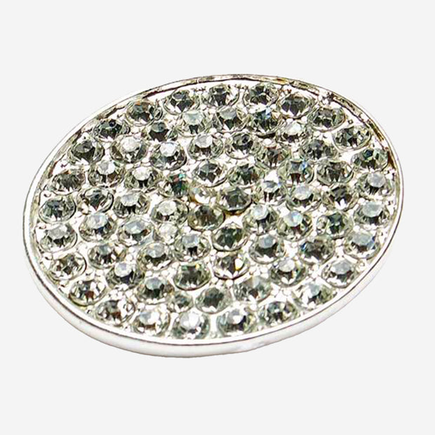 CRYSTAL ENCRUSTED CIRCLE BROOCH