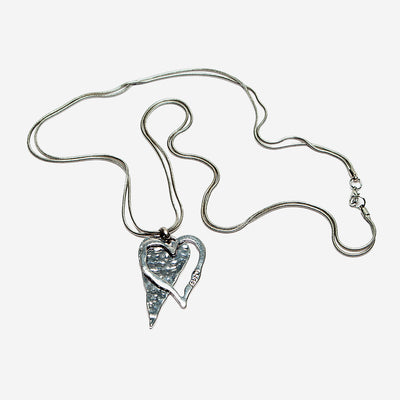 TWIN LOVE HEART SILVER