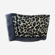 ANIMAL PRINT SCARF GREY & BLACK