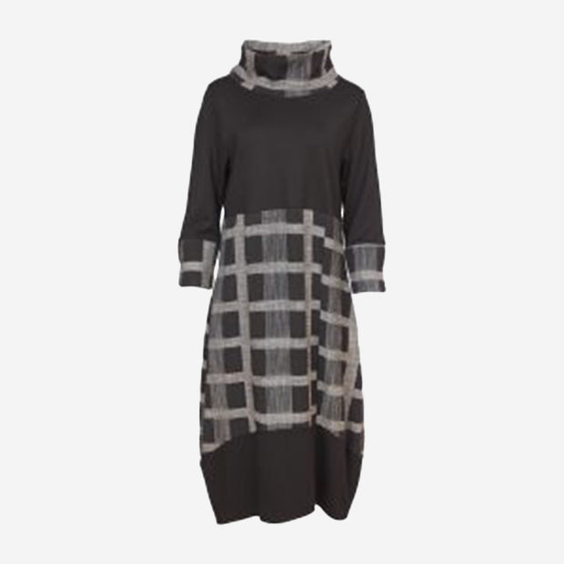 CHECK DRESS - BLACK/GREY