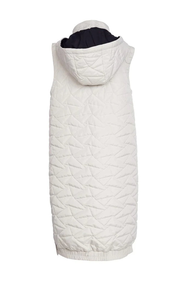 NAYA PADDED LONG GILET WITH POCKET/COLLAR NAW25209/779 CREAM/BLK