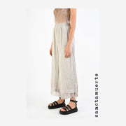 TROUSERS WIDE FIT LINEN & DYED COLD DESSERT