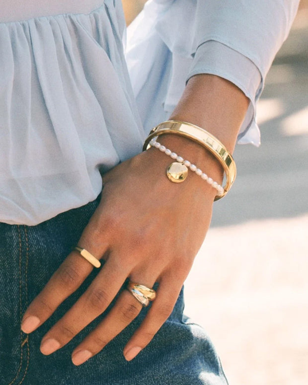 EDBLAD PEARL SIGNET BRACELET MULTI GOLD