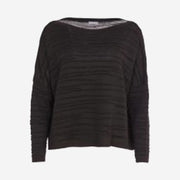 RIBBED KNIT TOP - BLACK