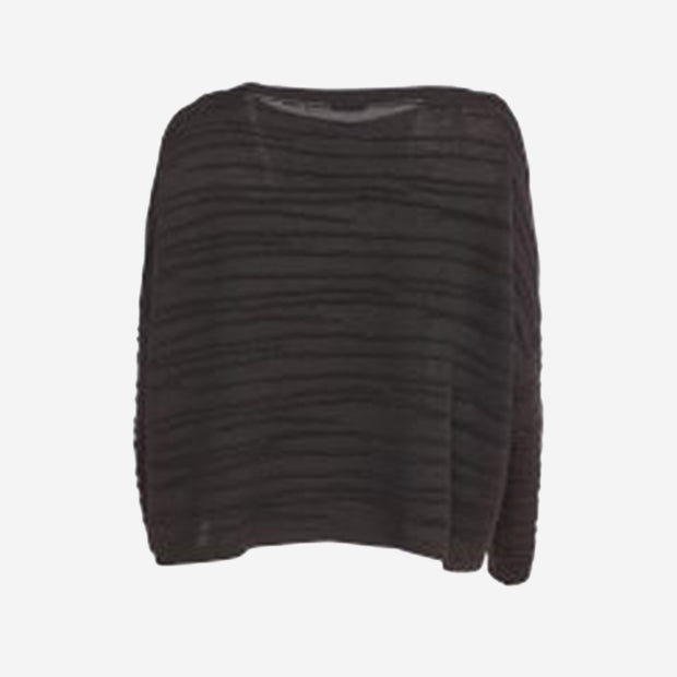 RIBBED KNIT TOP - BLACK