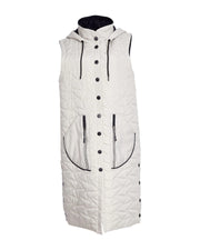 NAYA PADDED LONG GILET WITH POCKET/COLLAR NAW25209/779 CREAM/BLK