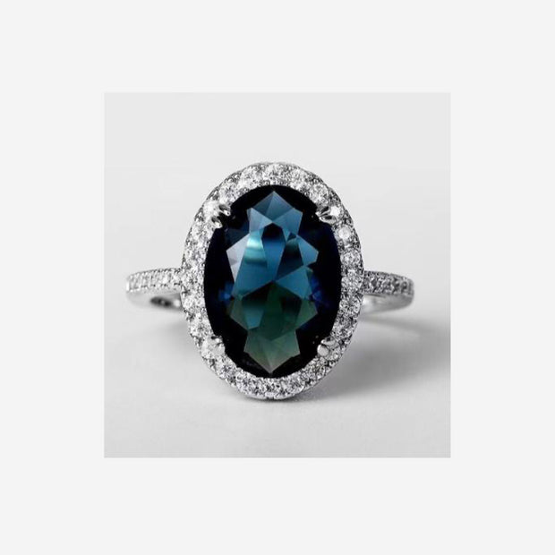 SAPPHIRE BLUE OVAL COCKTAIL RING