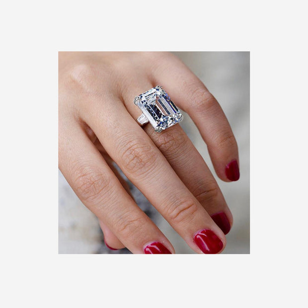 RADIENT CUT CRYSTAL COCKTAIL RING