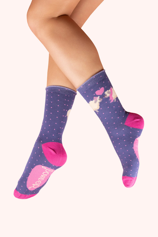 POWDER ANKLE SOCKS - LOVE-LY SHEEP