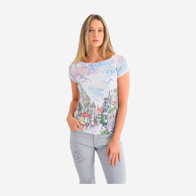 DOLCEZZA "SUNDAY AFTERNOON" BY BASAK ERARSLAN PRINTED TOP - Multi - 25721