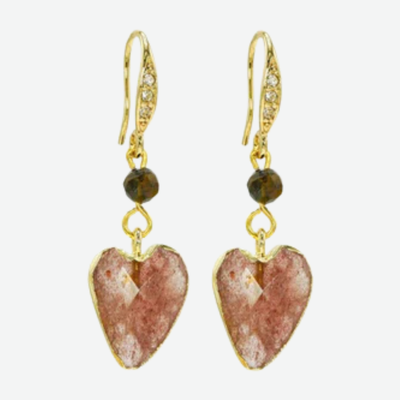 ROSIE FOX QUARTZ GOLD AGATE EARRINGS/ FJE776