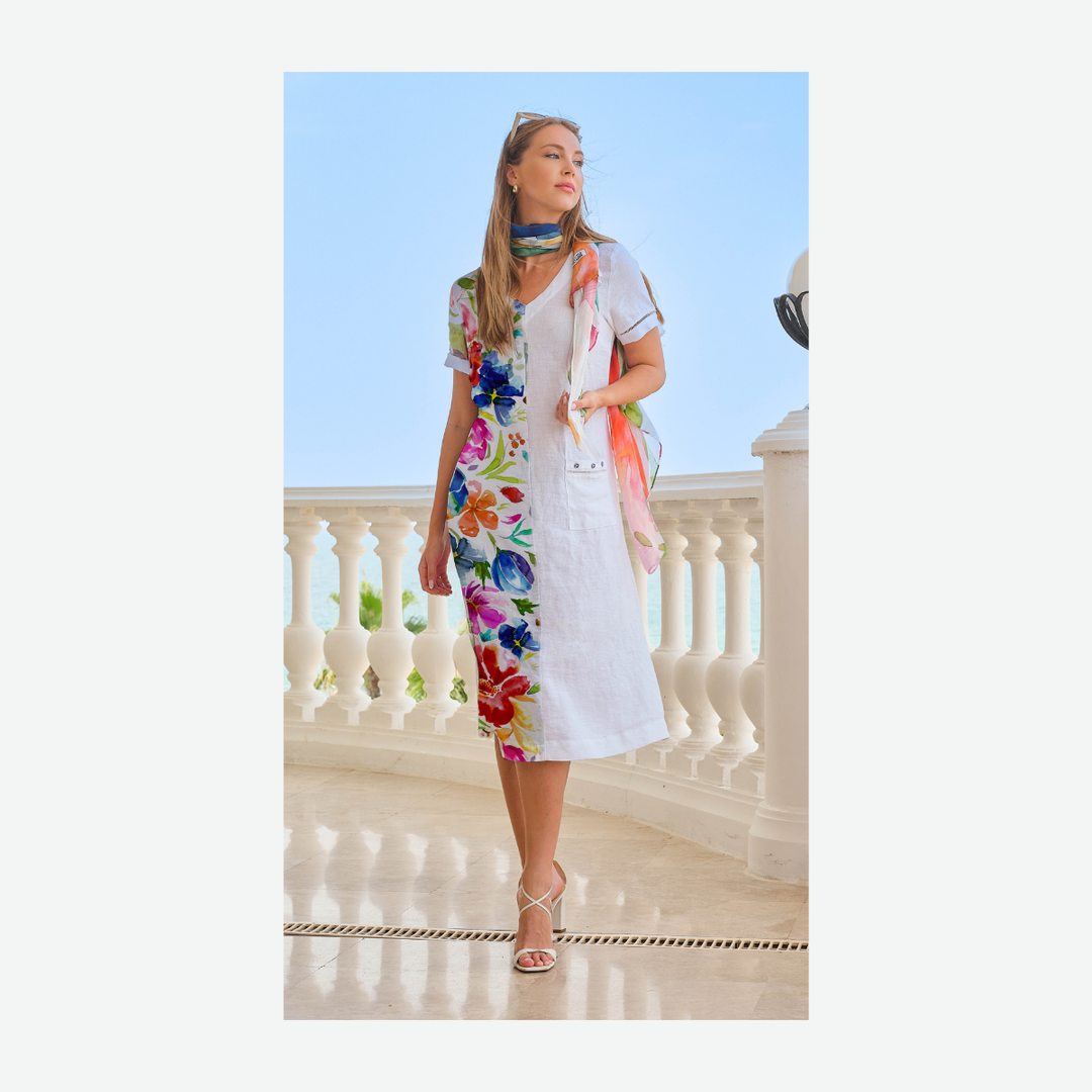 DOLCEZZA SPRING DELIGHT LINEN DAY DRESS 26704 VoniBlu DOLCEZZA SPRING DELIGHT LINEN DAY DRESS 26704 VoniBlu