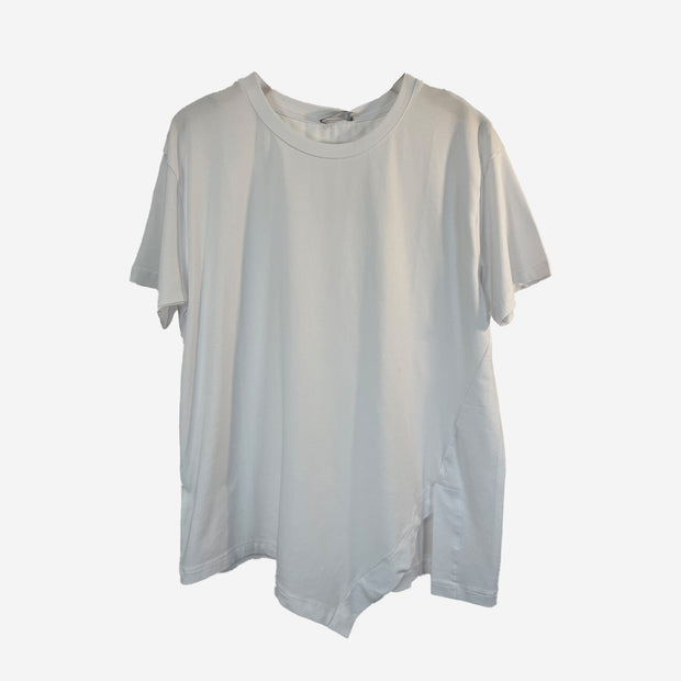 TOP WITH CUT AWAY HEM - WHITE
