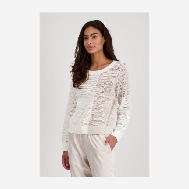 OPENWORK KNIT JUMPER WITH COLOUR BLOCKING