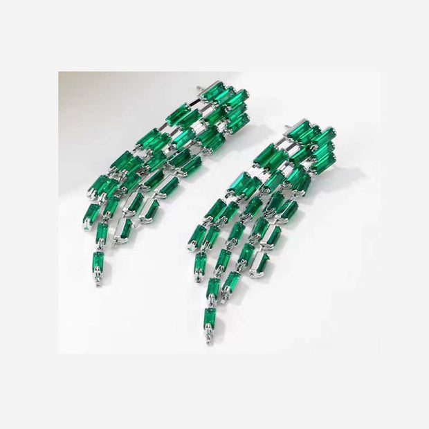 EMERALD GREEN CRYSTAL EARRINGS