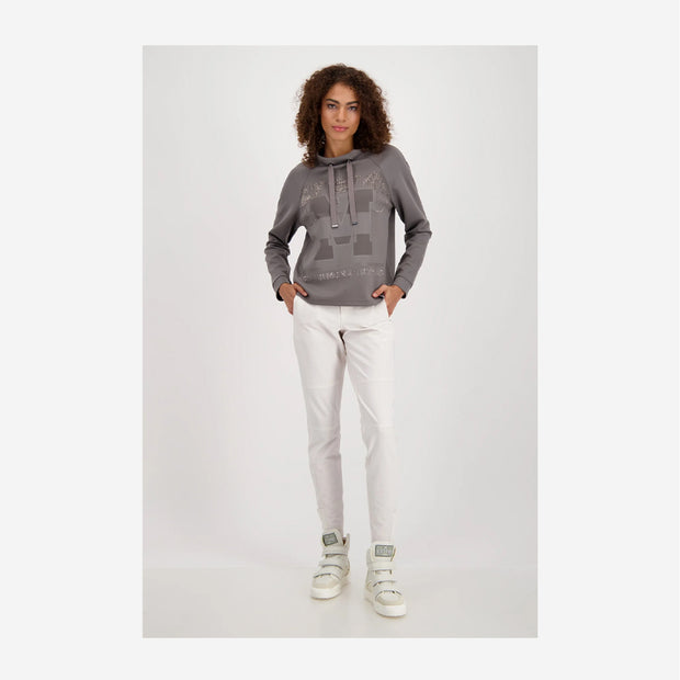 SWEATSHIRT WITH FRONTAL PRINT TAUPE
