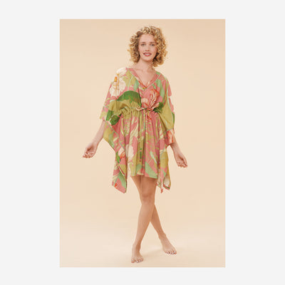 BEACH COVER UP - DELICATE TROPICAL CANDY