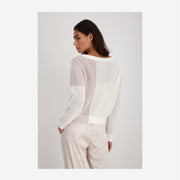 OPENWORK KNIT JUMPER WITH COLOUR BLOCKING