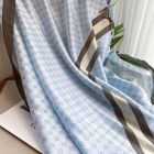 CLASSIC BEE MOTIF SATIN SCARF IN BABY BLUE