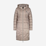OUTDOOR QUILTED COAT WITH ZIPPER AND SHINY EFFECT