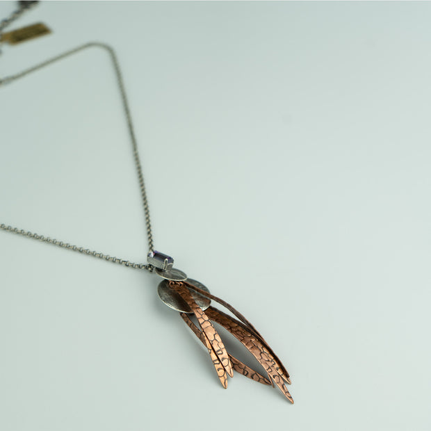 FEATHER DROP NECKLACE - COPPER