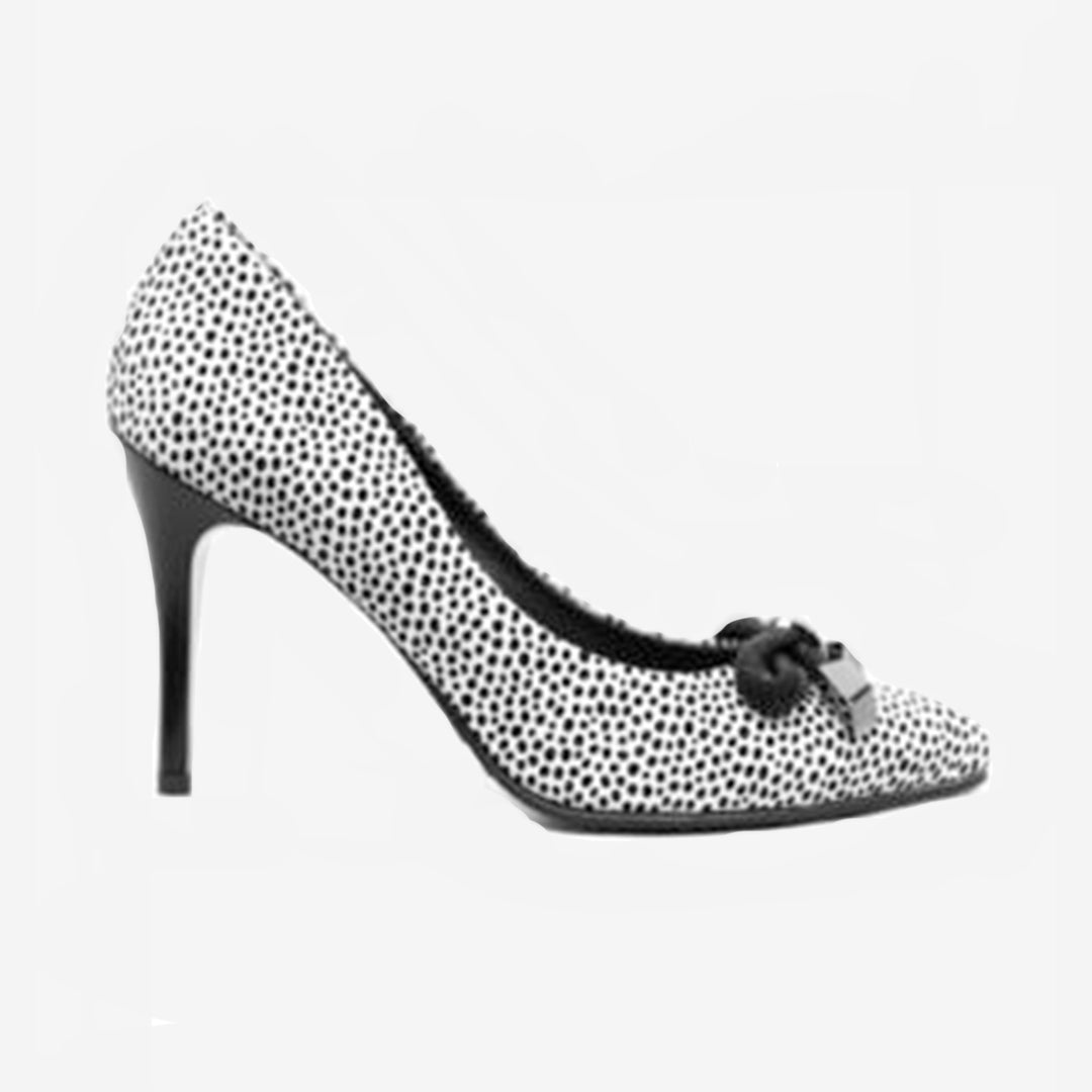 BLACK WHITE SPOT HIGH HEELS VoniBlu