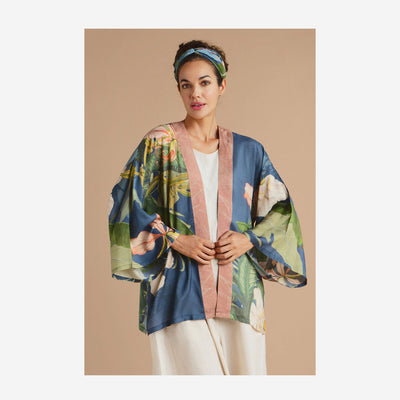 DELICATE TROPICS KIMONO JACKET - INDIGO