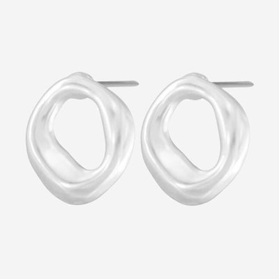 AUDREY SIMPLE ORGANIC EARRING SILVER PLATING