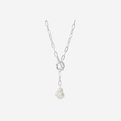 AUDREY SIMPLE ORGANIC NECKLACE SILVER PLATING