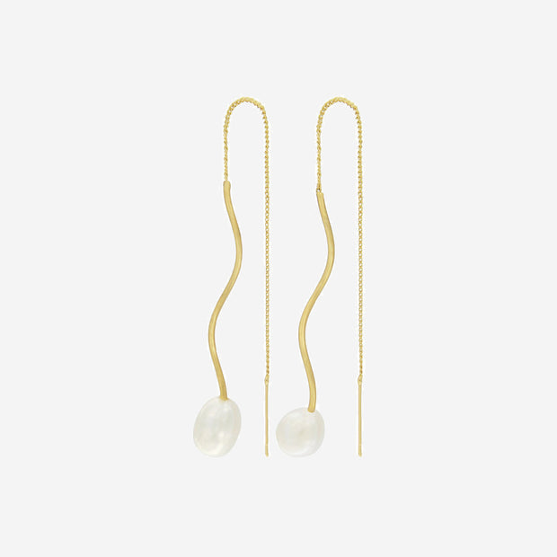 AUDREY SIMPLE ORGANIC CHAIN EARRING GOLD PLATING