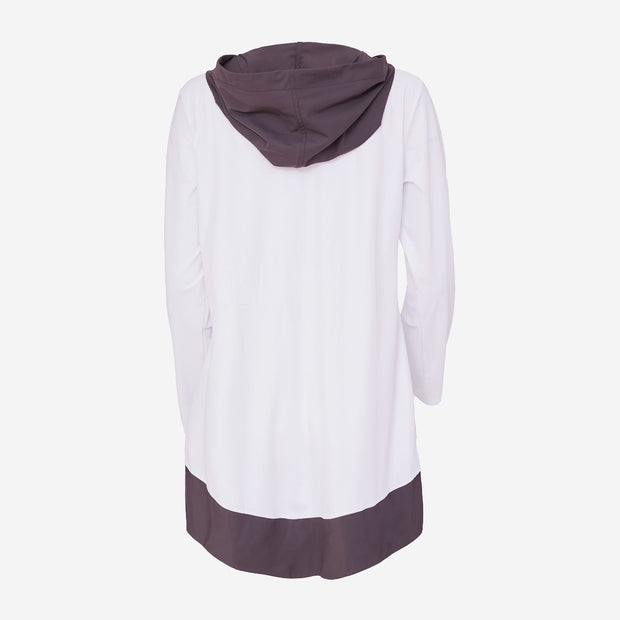 HOODED TOP WITH CONTRAST HEM