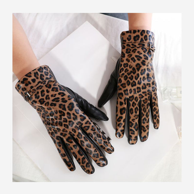 LEATHER LEOPARD GLOVES
