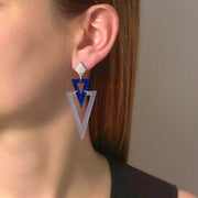 ARROWS BLUE SWIRL & ELECTRIC BLUE EARRINGS