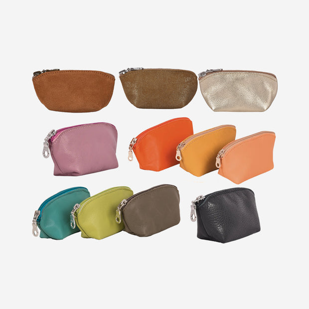 ASSORTED OWEN BARRY LEATHER COIN POUCHES - BOHO SMALL