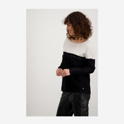 BLACK-WHITE COLOURBLOCK KNIT SWEATER