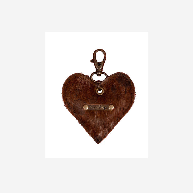 COWHIDE HEART KEYRING
