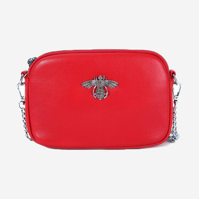 RED LEATHER POUCH
